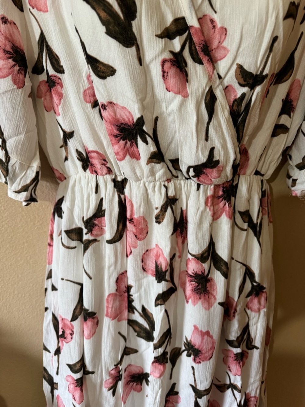 Ces Femme White Mini Dress with Pink Floral Print - Picture 5 of 12